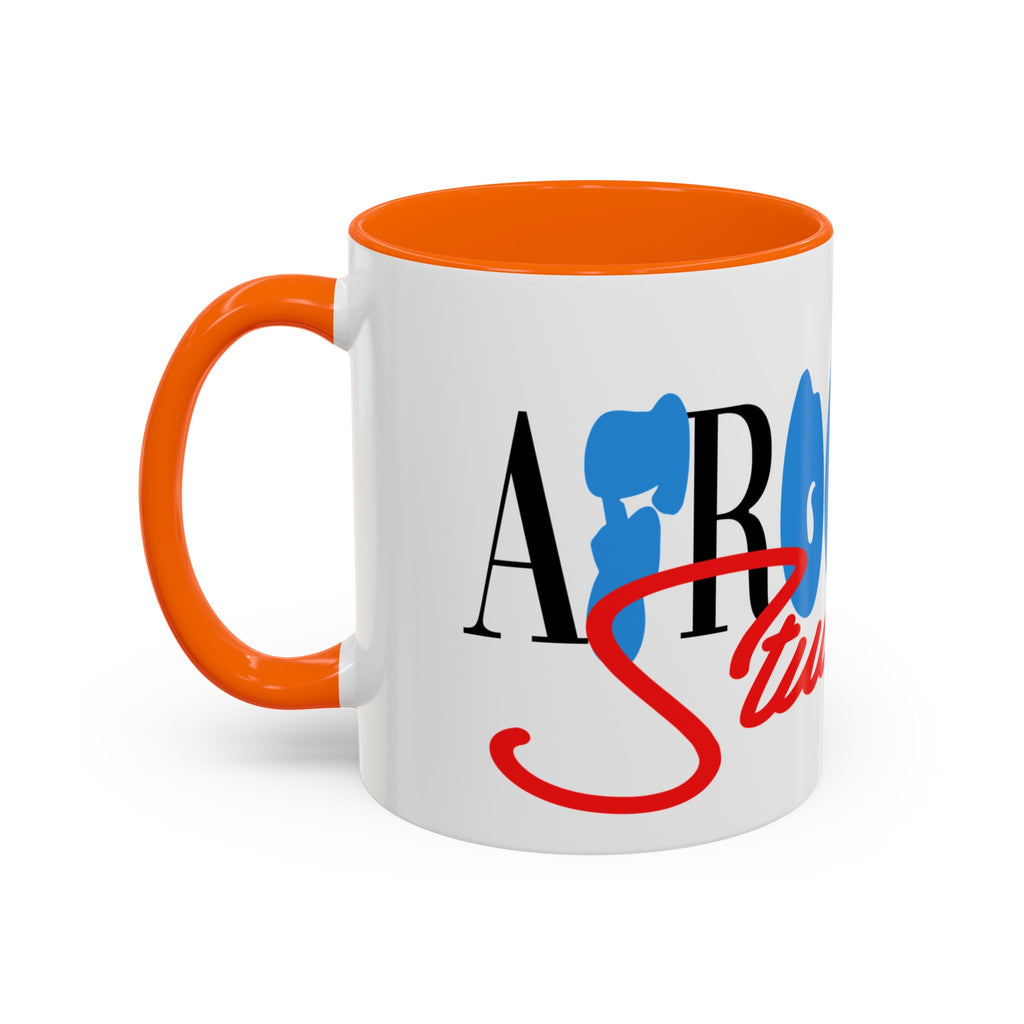 Accent Coffee Mug —Afrooklyn Studios Logo Pink-Accent Ceramic Coffee Mug (11oz/15oz)