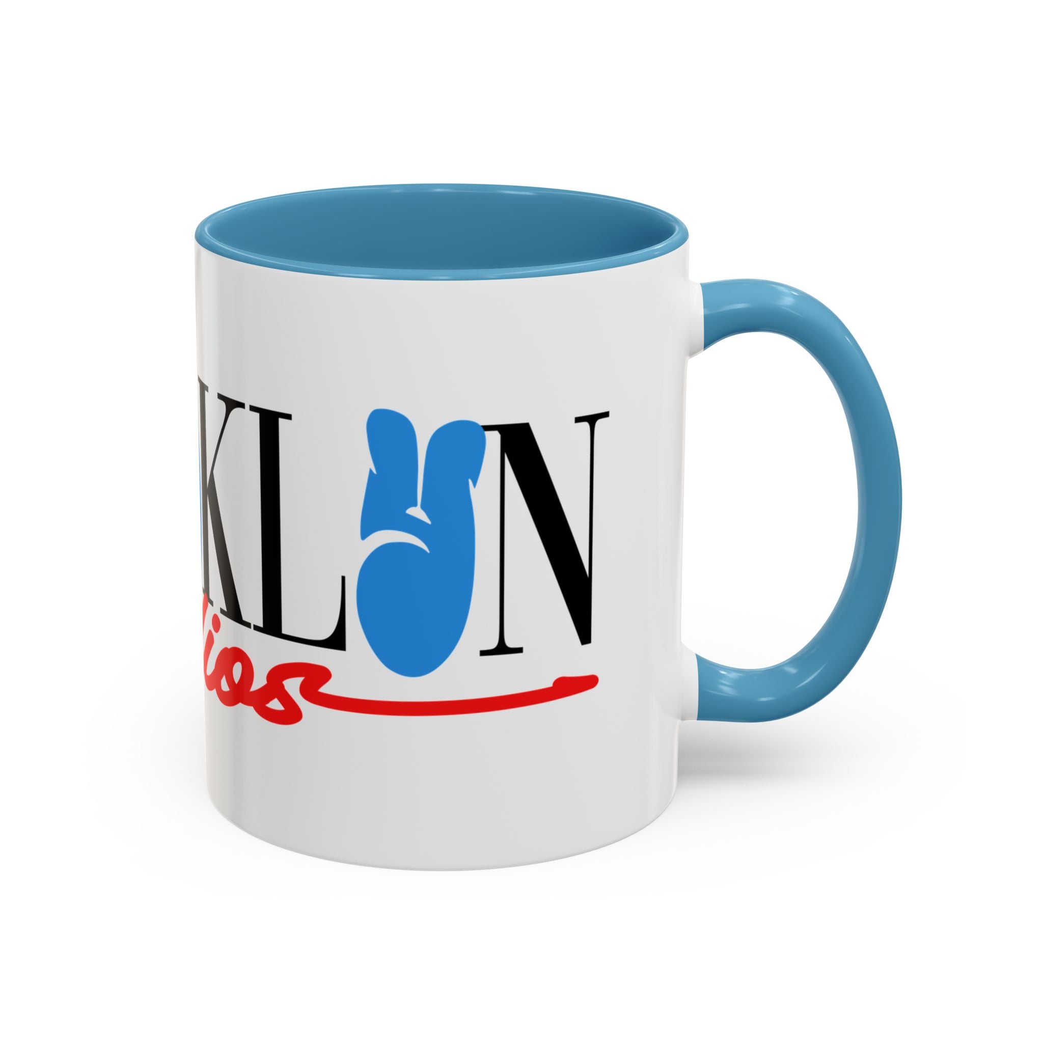 Accent Coffee Mug —Afrooklyn Studios Logo Pink-Accent Ceramic Coffee Mug (11oz/15oz)