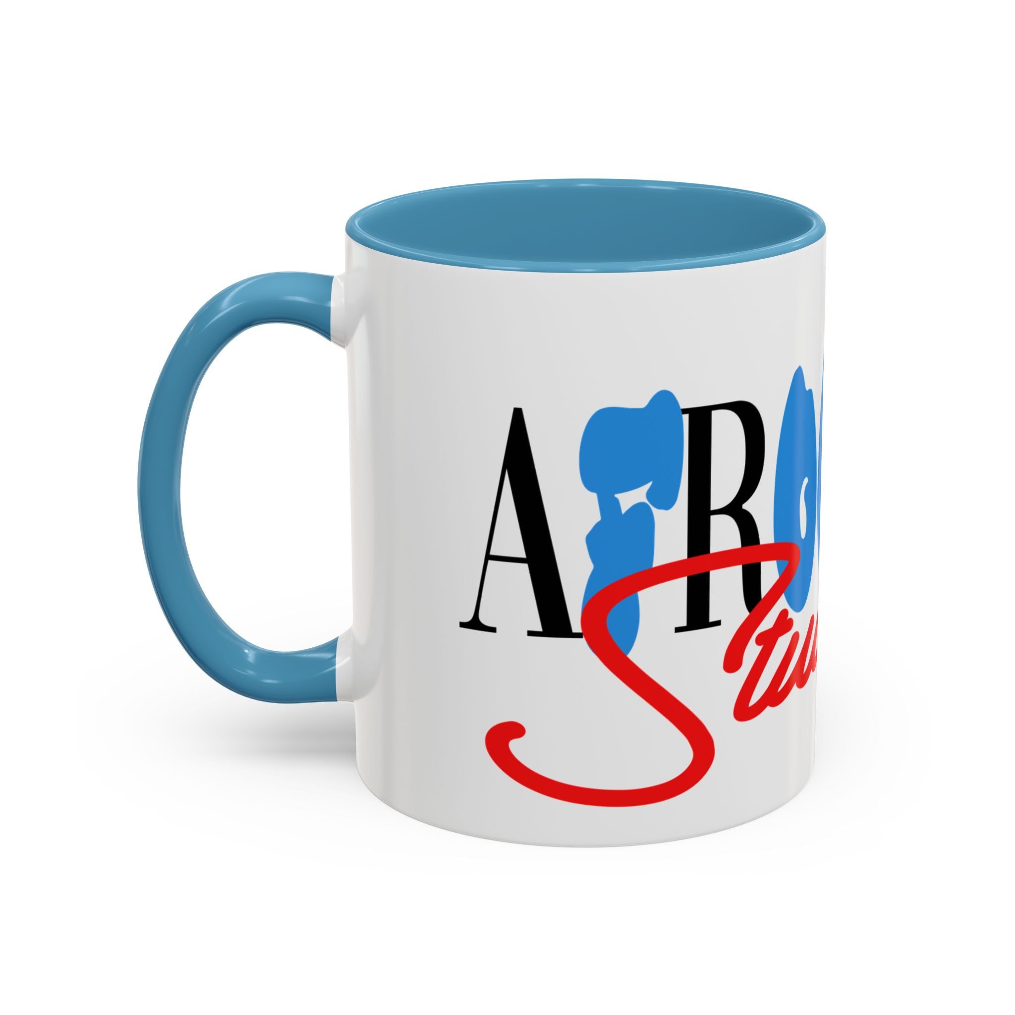 Accent Coffee Mug —Afrooklyn Studios Logo Pink-Accent Ceramic Coffee Mug (11oz/15oz)