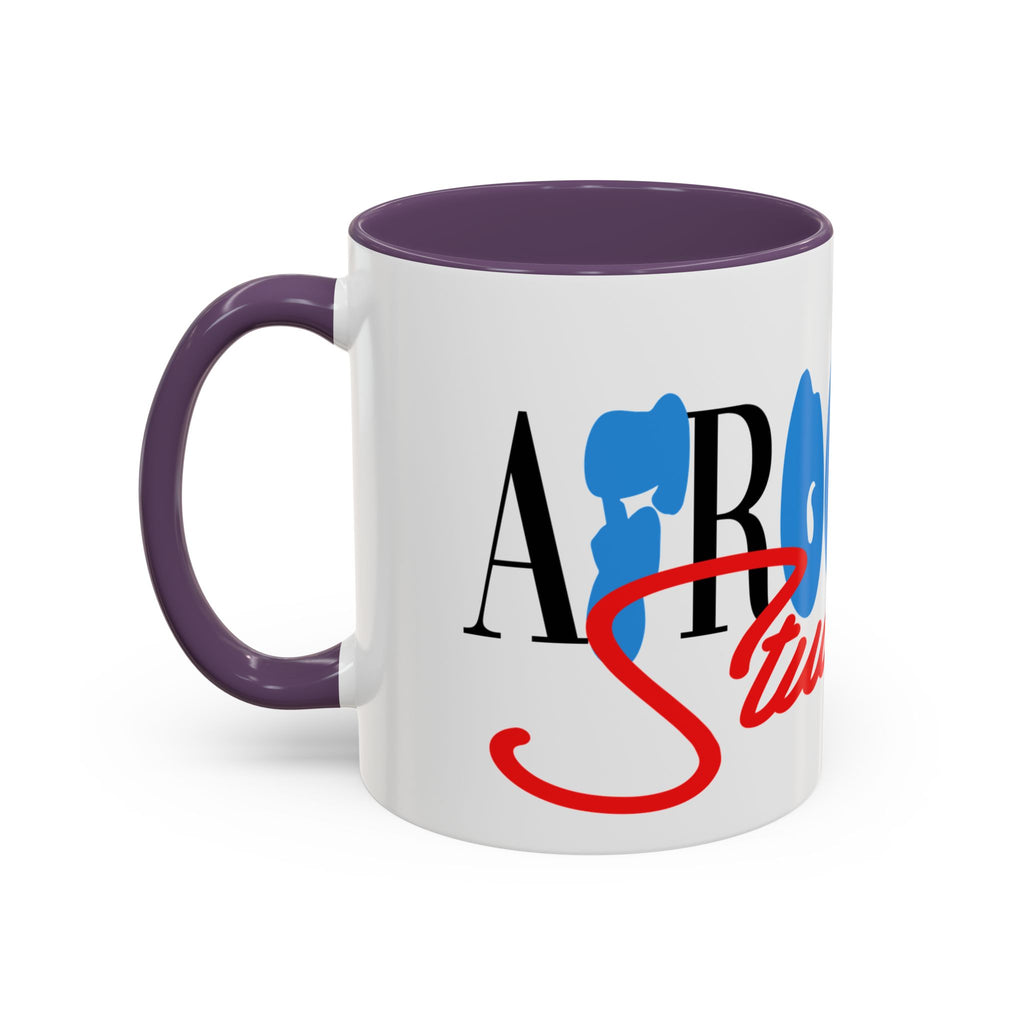 Accent Coffee Mug —Afrooklyn Studios Logo Pink-Accent Ceramic Coffee Mug (11oz/15oz)