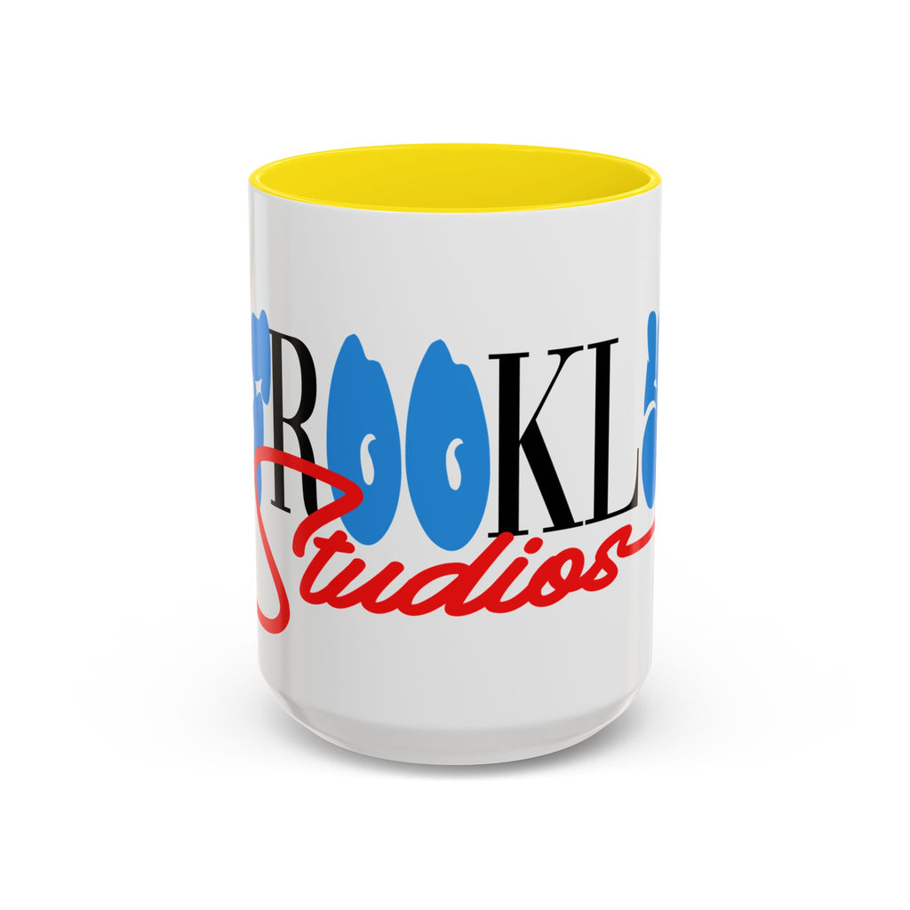 Accent Coffee Mug —Afrooklyn Studios Logo Pink-Accent Ceramic Coffee Mug (11oz/15oz)
