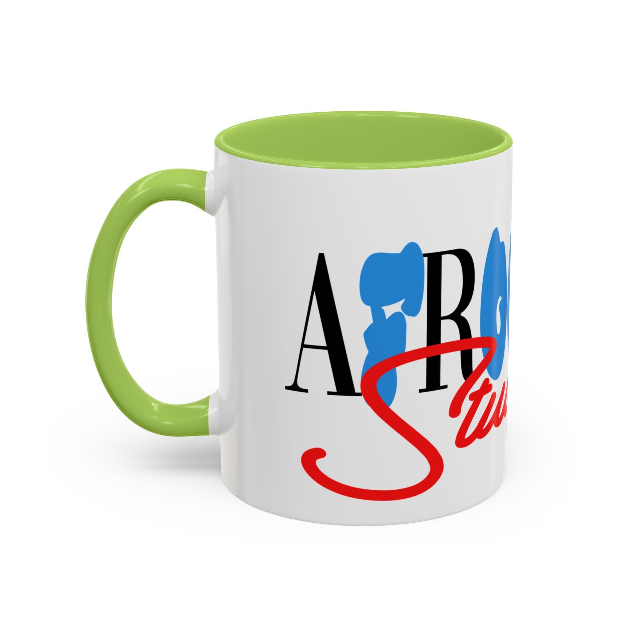 Accent Coffee Mug —Afrooklyn Studios Logo Pink-Accent Ceramic Coffee Mug (11oz/15oz)