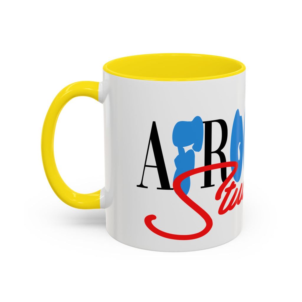 Accent Coffee Mug —Afrooklyn Studios Logo Pink-Accent Ceramic Coffee Mug (11oz/15oz)