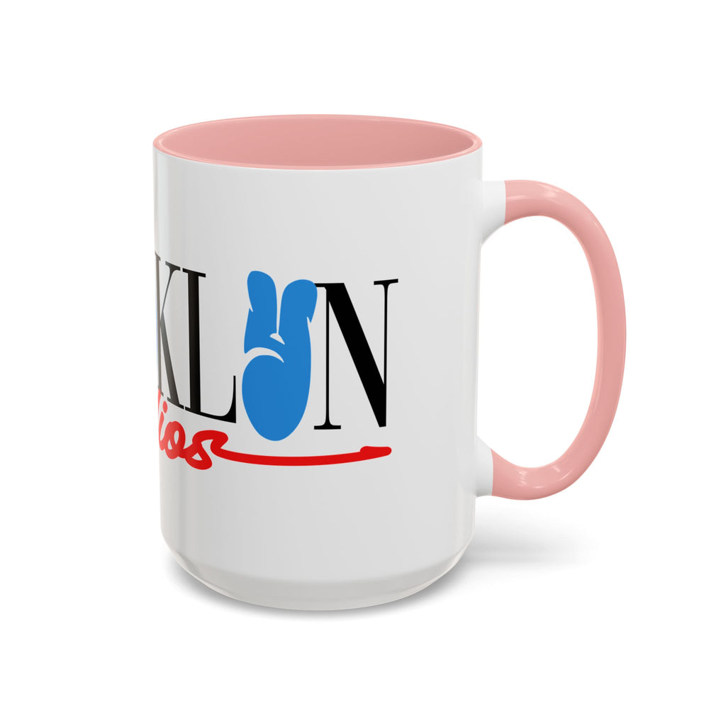 Accent Coffee Mug —Afrooklyn Studios Logo Pink-Accent Ceramic Coffee Mug (11oz/15oz)