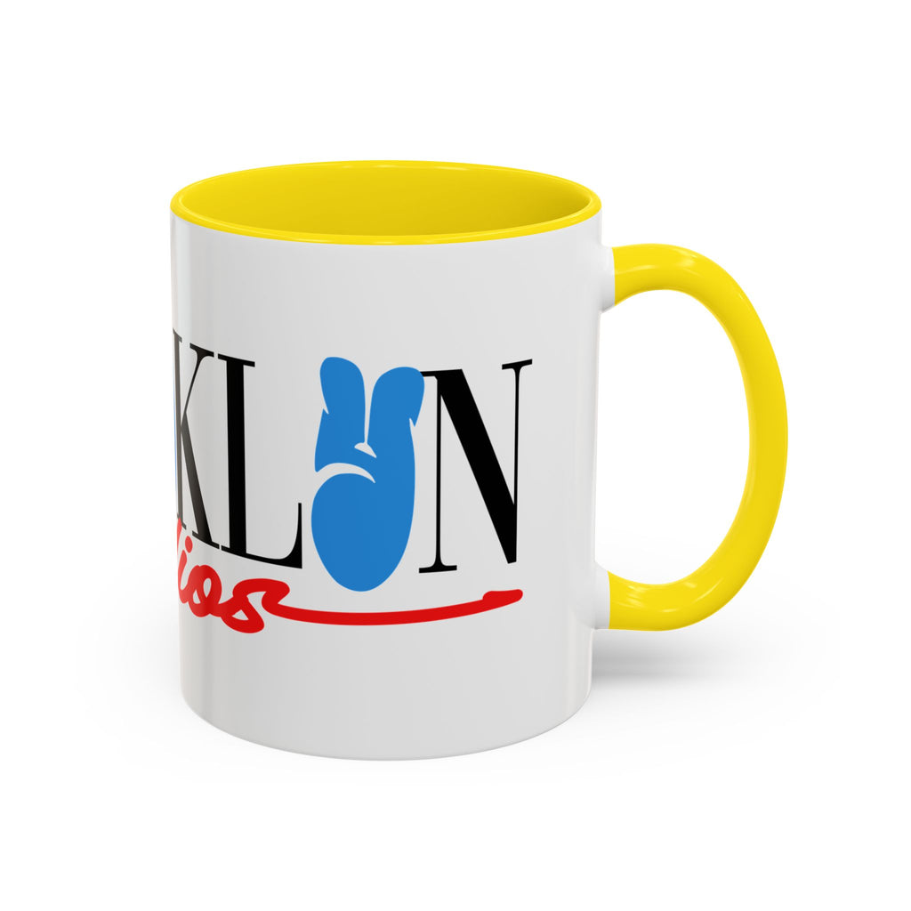 Accent Coffee Mug —Afrooklyn Studios Logo Pink-Accent Ceramic Coffee Mug (11oz/15oz)