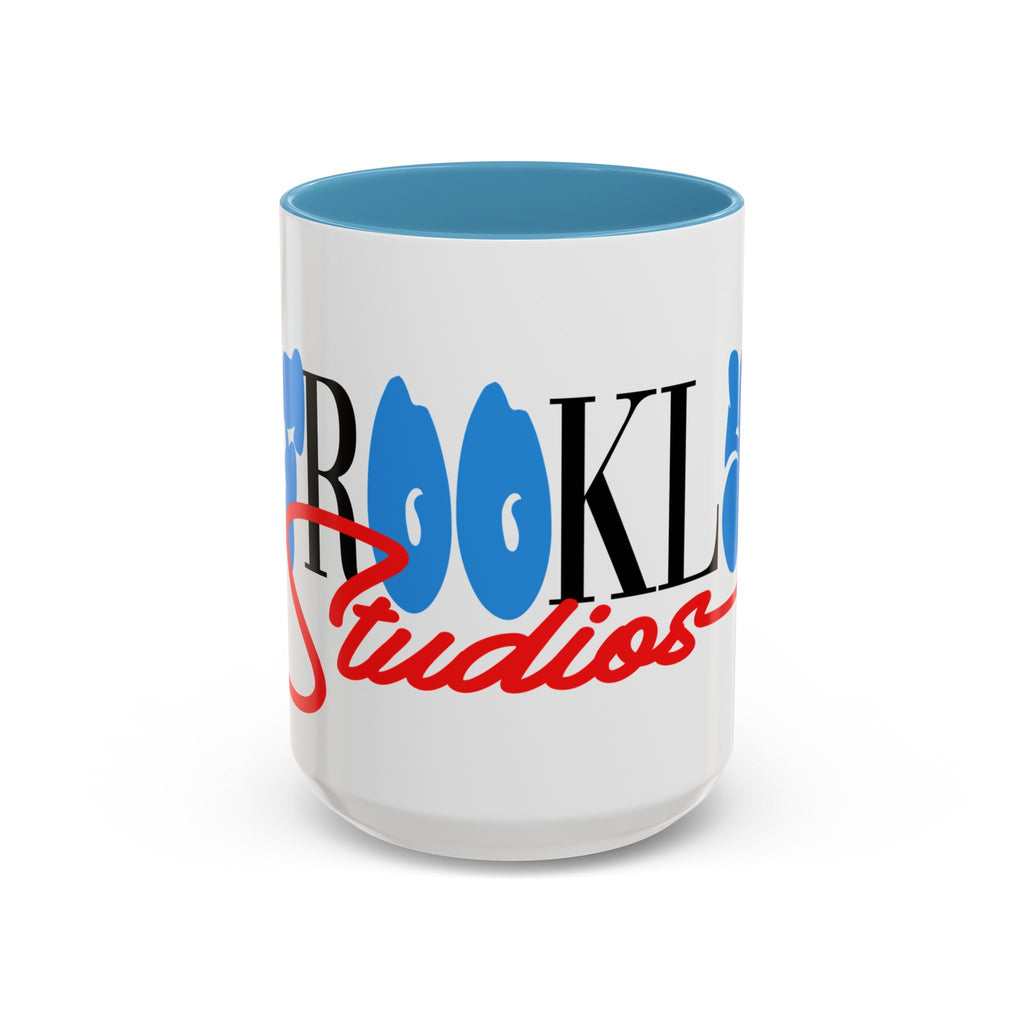 Accent Coffee Mug —Afrooklyn Studios Logo Pink-Accent Ceramic Coffee Mug (11oz/15oz)