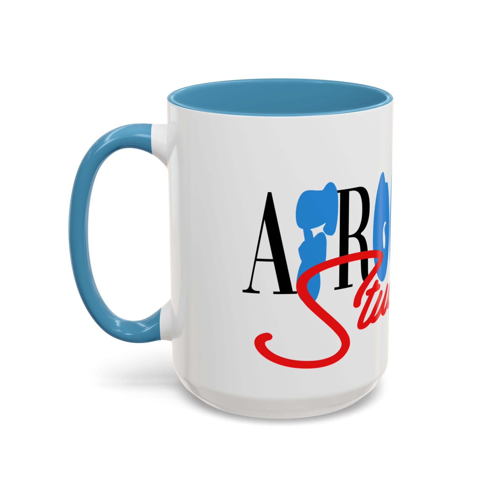Accent Coffee Mug —Afrooklyn Studios Logo Pink-Accent Ceramic Coffee Mug (11oz/15oz)