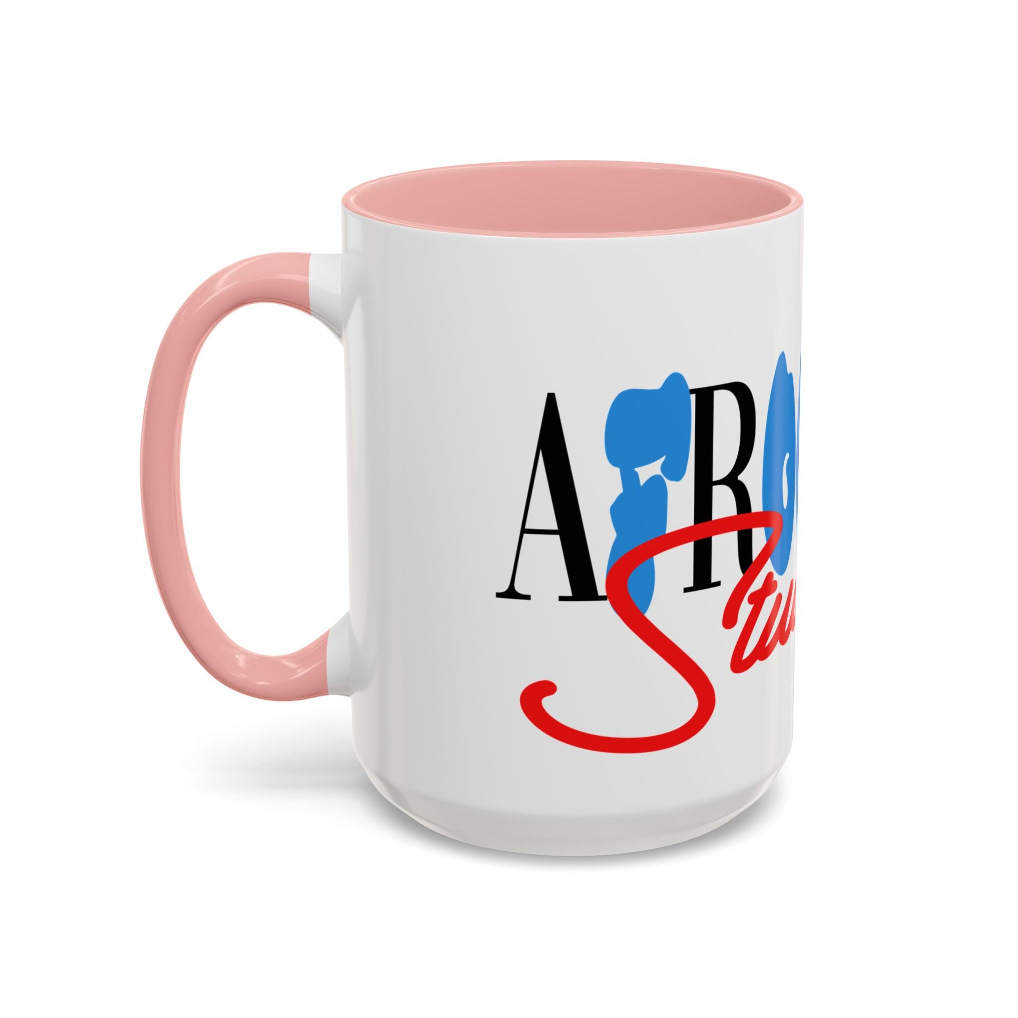 Accent Coffee Mug —Afrooklyn Studios Logo Pink-Accent Ceramic Coffee Mug (11oz/15oz)