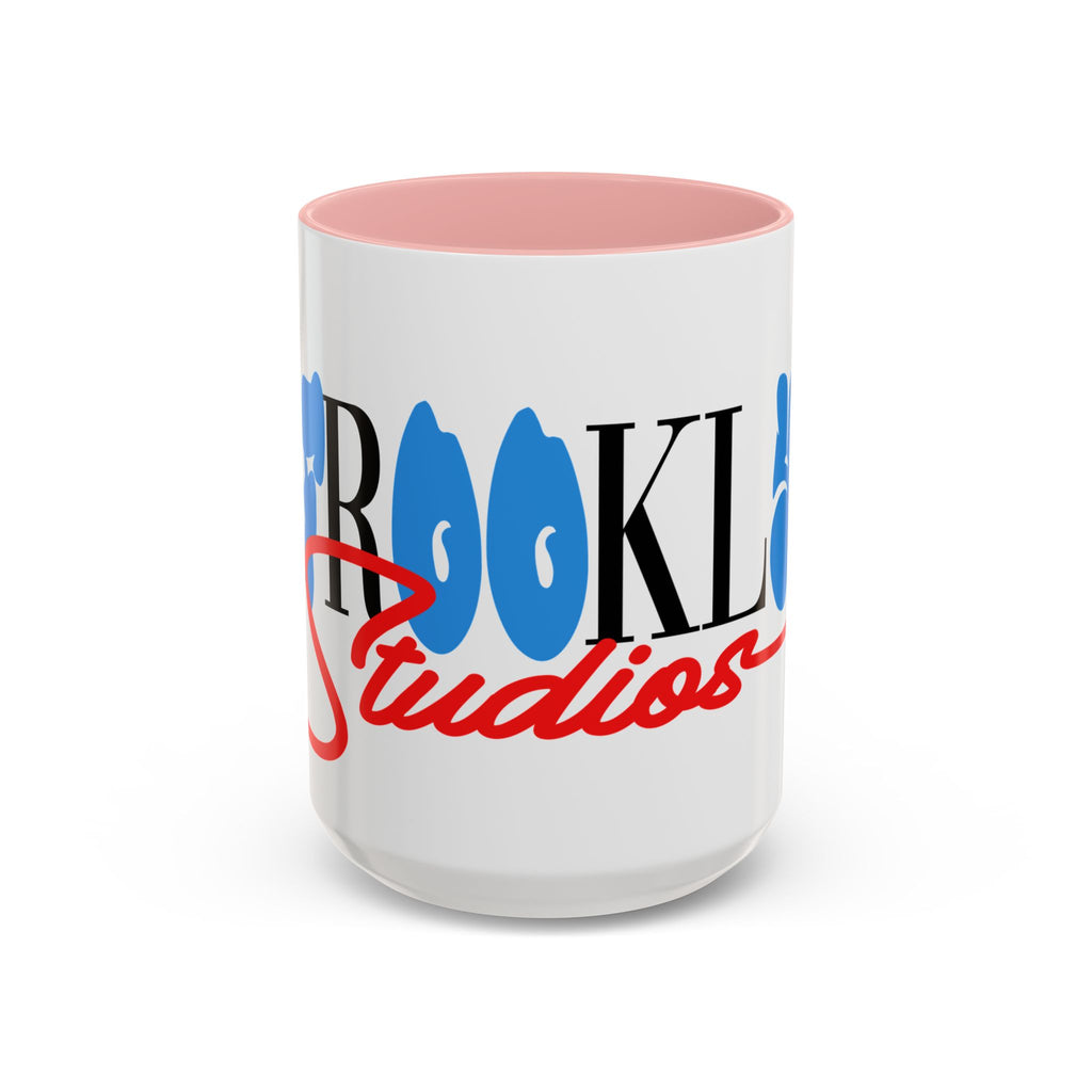 Accent Coffee Mug —Afrooklyn Studios Logo Pink-Accent Ceramic Coffee Mug (11oz/15oz)