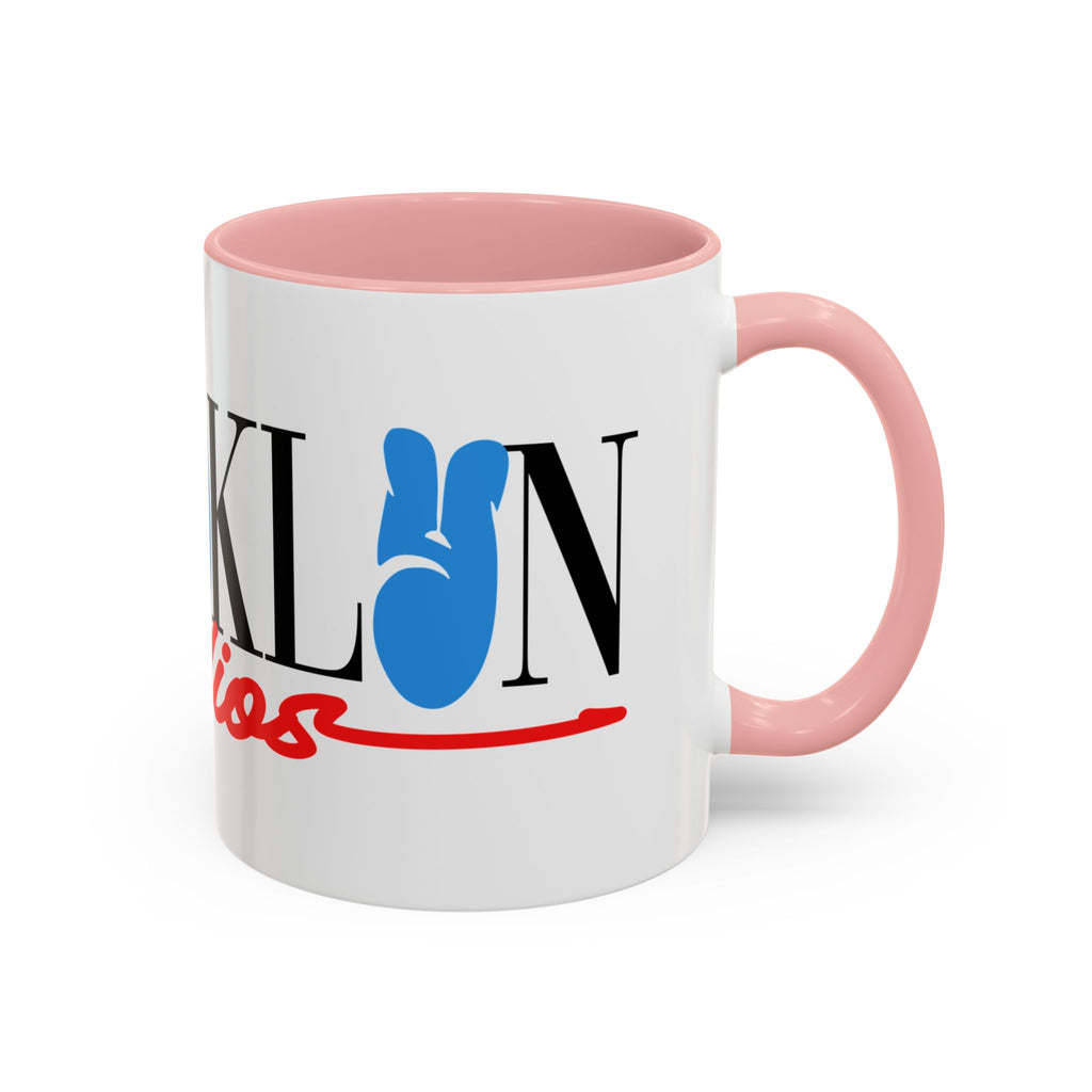 Accent Coffee Mug —Afrooklyn Studios Logo Pink-Accent Ceramic Coffee Mug (11oz/15oz)