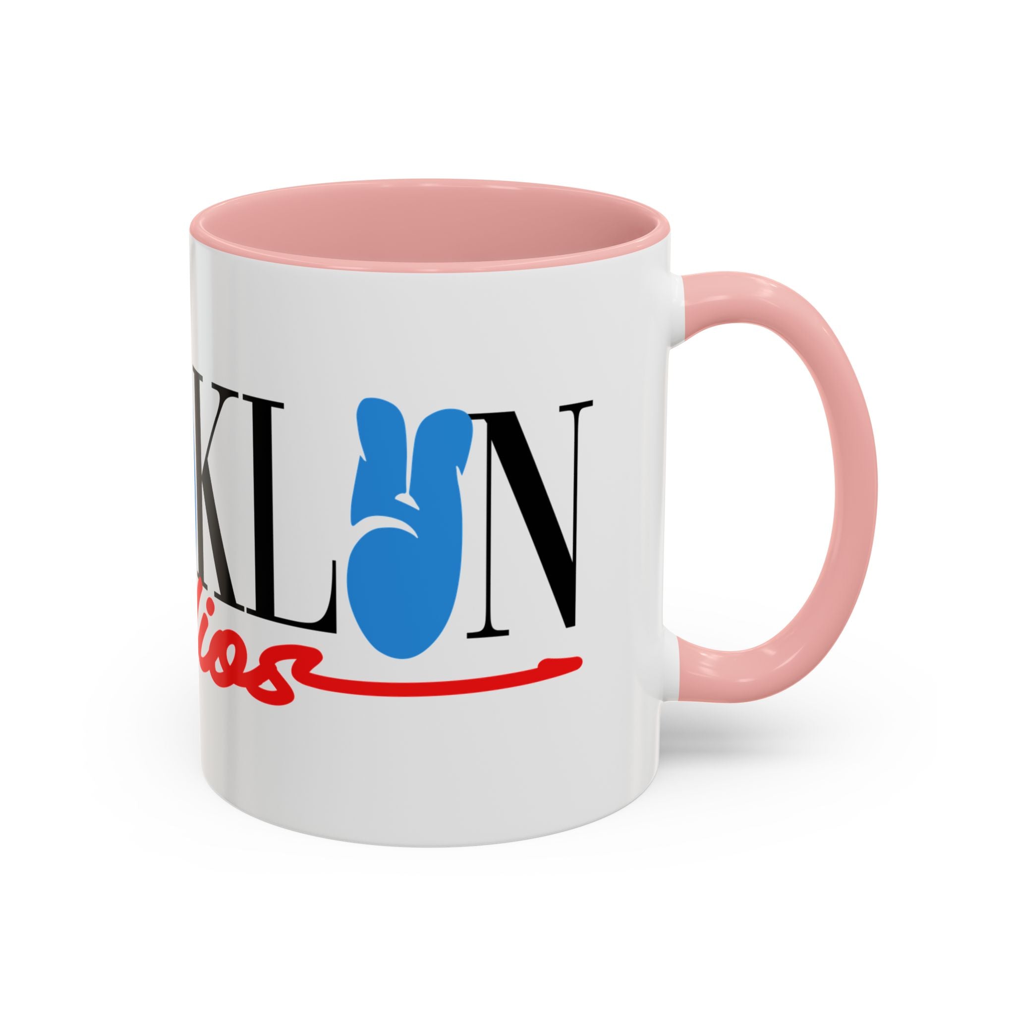 Accent Coffee Mug —Afrooklyn Studios Logo Pink-Accent Ceramic Coffee Mug (11oz/15oz)