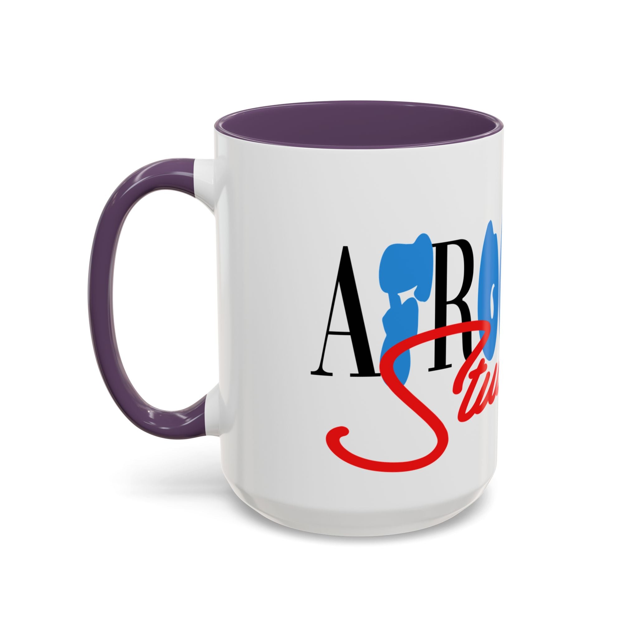 Accent Coffee Mug —Afrooklyn Studios Logo Pink-Accent Ceramic Coffee Mug (11oz/15oz)