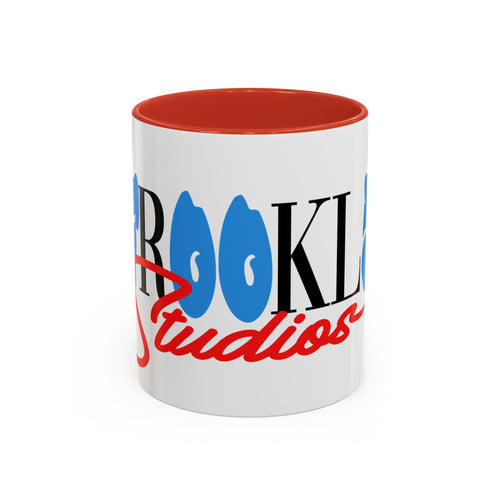 Accent Coffee Mug —Afrooklyn Studios Logo Pink-Accent Ceramic Coffee Mug (11oz/15oz)