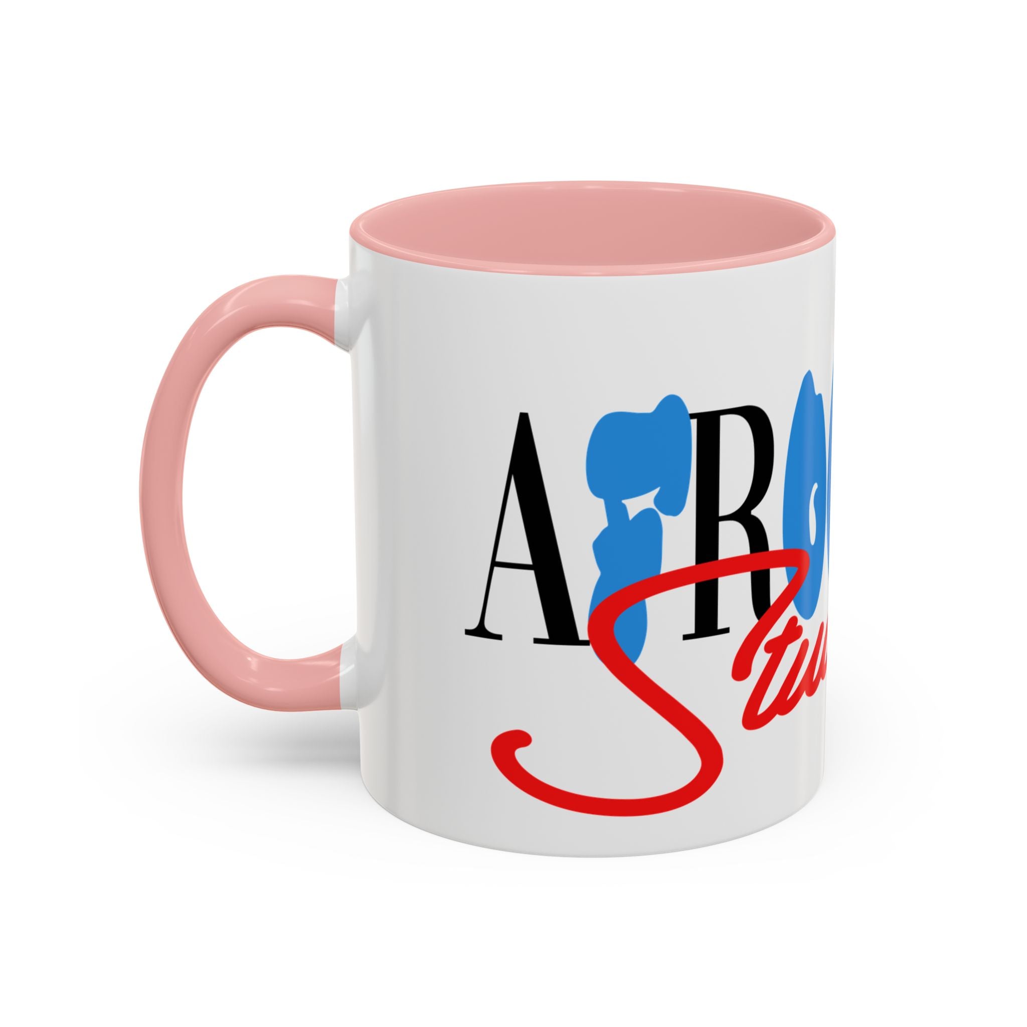 Accent Coffee Mug —Afrooklyn Studios Logo Pink-Accent Ceramic Coffee Mug (11oz/15oz)