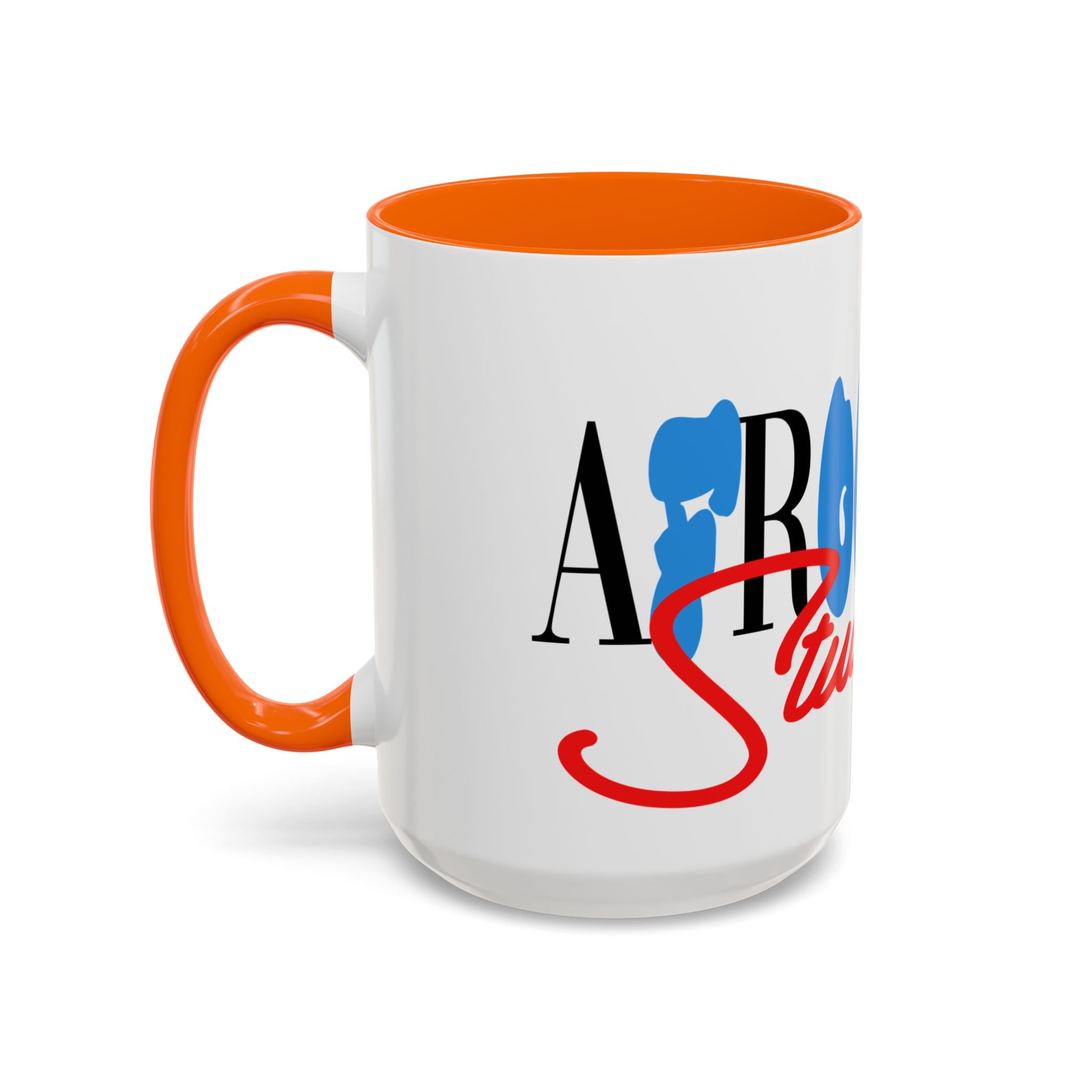 Accent Coffee Mug —Afrooklyn Studios Logo Pink-Accent Ceramic Coffee Mug (11oz/15oz)