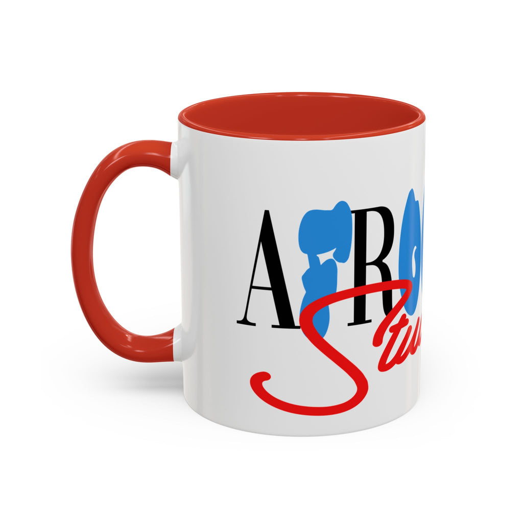 Accent Coffee Mug —Afrooklyn Studios Logo Pink-Accent Ceramic Coffee Mug (11oz/15oz)