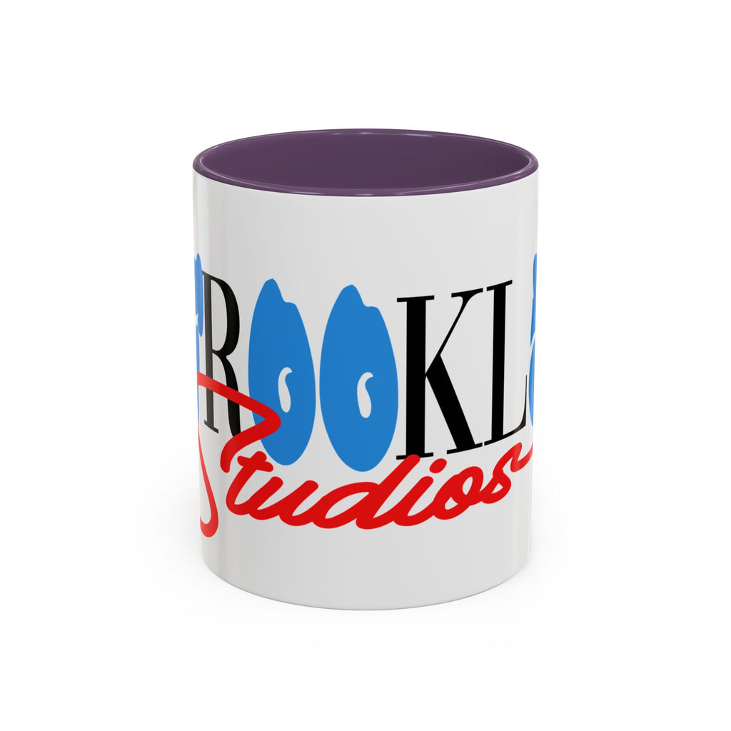 Accent Coffee Mug —Afrooklyn Studios Logo Pink-Accent Ceramic Coffee Mug (11oz/15oz)